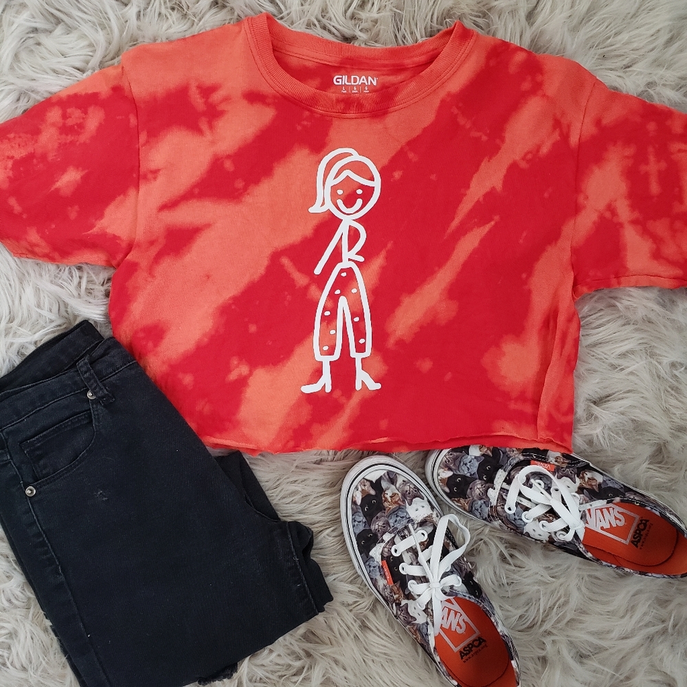 Custom Made Crop Top Tye Dye Tee